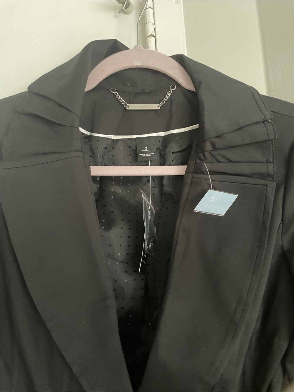 White House Black Market Black Women's Structured Single-Button Blazer - Picture 3 of 7